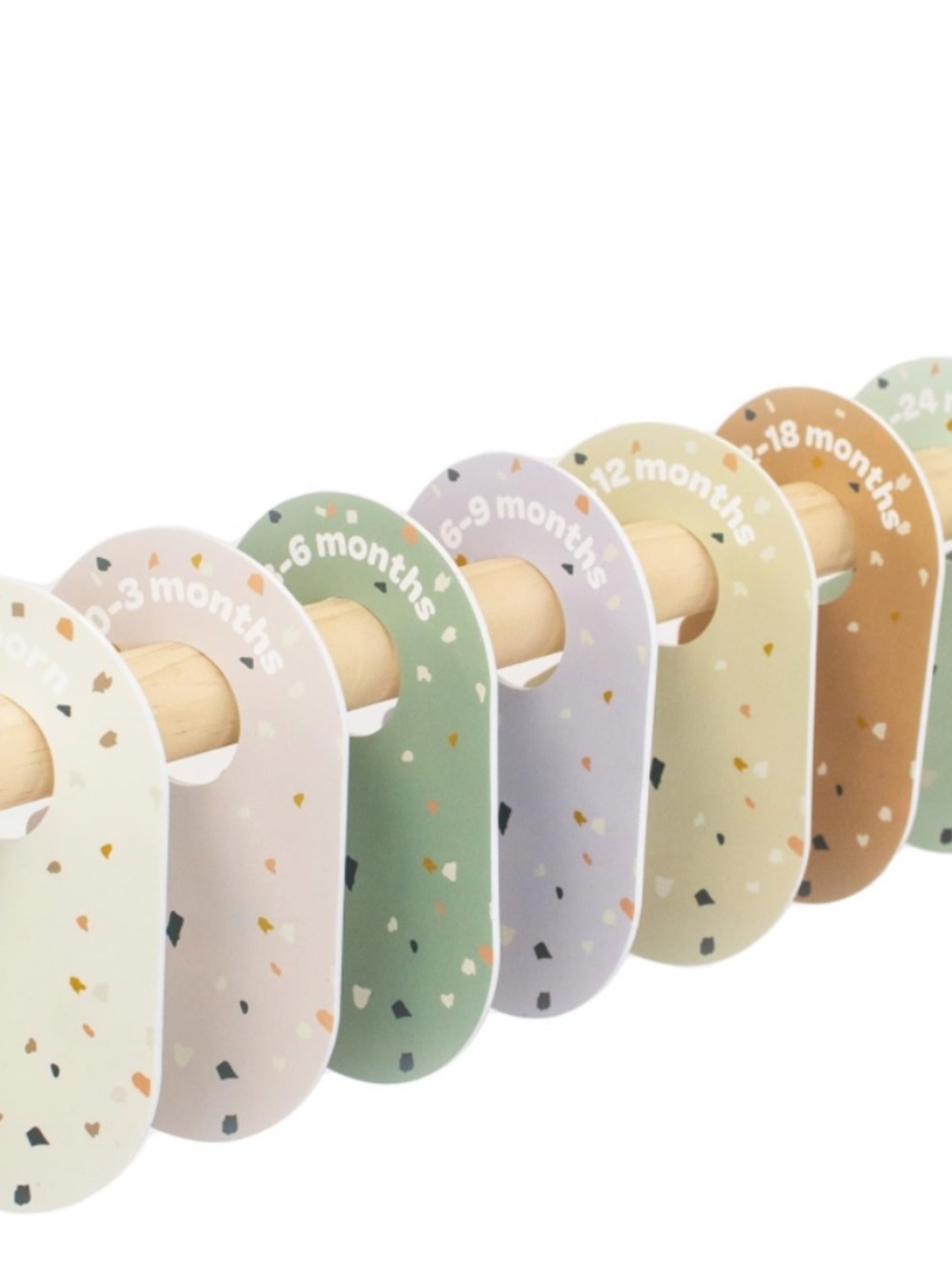 3 Sprouts Baby Clothes Closet Dividers by Age in Terrazzo